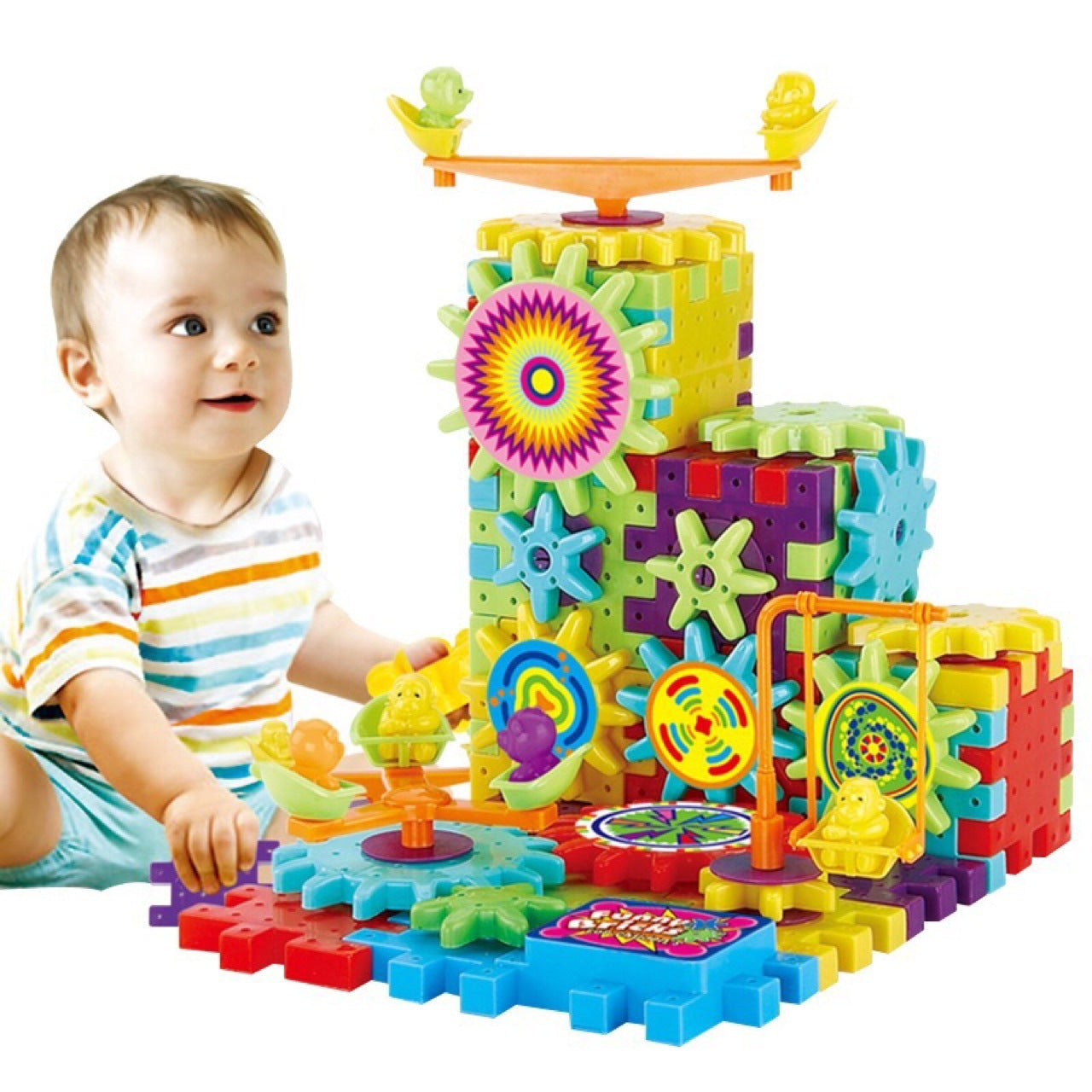 Electric Gears 3D Model Building Kits Plastic Brick Blocks Educational Toys for Kids 1616299460090