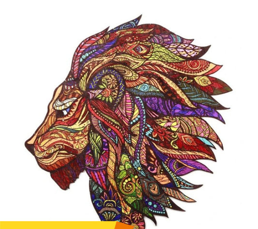 Lion King Wooden Jigsaw Puzzle Factory LION Wooden Shaped Animal Jigsaw Puzzle Toy Carton Wooden Box Packaging Can Be Customi