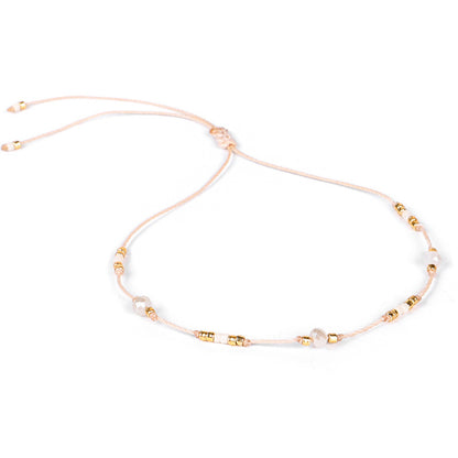 Bohemian Holiday Style Anklet Color Rice Bead Wax Thread Beaded Anklet