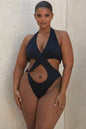 European and American Fashion One-piece Sexy Slim Solid Color Swimsuit 1616555501035