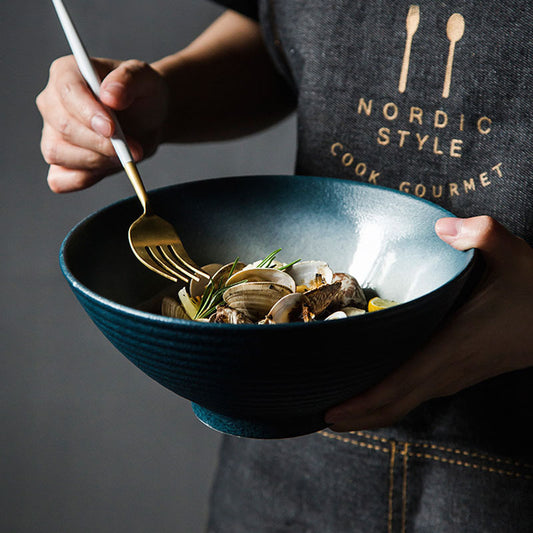 European Style Hotel Restaurant Big Dish Creative Ramen Beef Noodle Ceramic Bowl 1616570387680