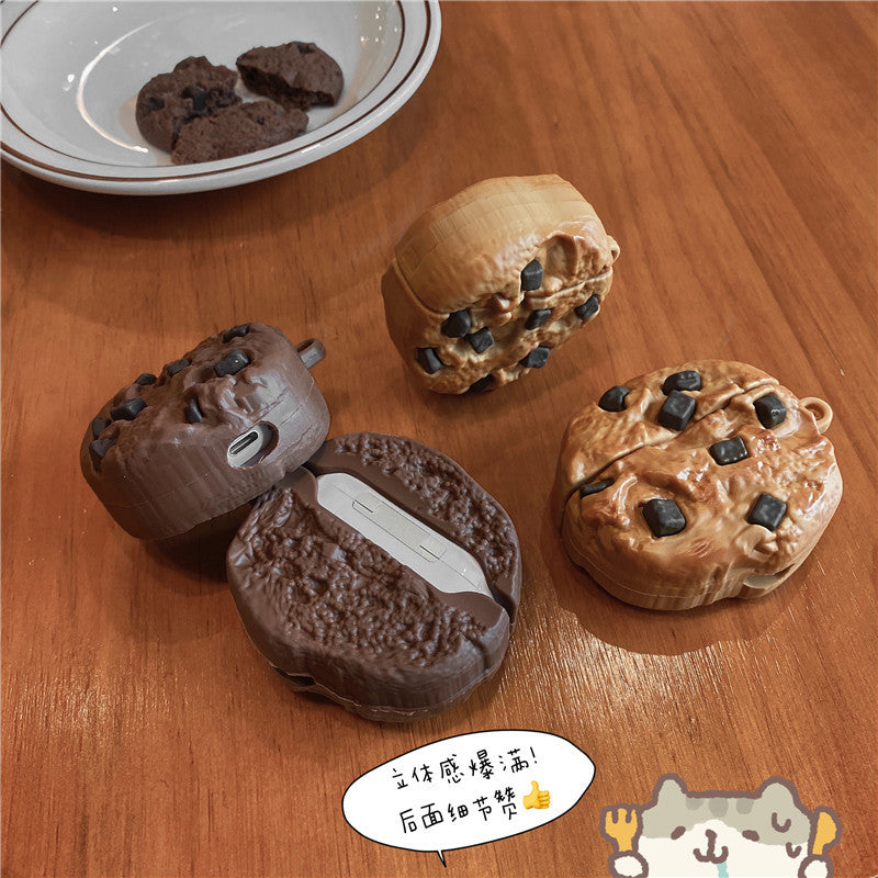 Compatible with Apple, Simulation Chocolate Chip Cookie Airpods Protective Cover 1616764664777