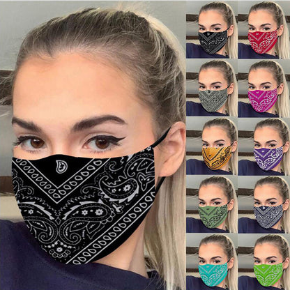 Cashew Flower Adjustable Ear-hook Printing Mask Protective Washable Cotton Cloth Mask 1616832770963