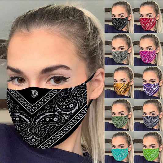 Cashew Flower Adjustable Ear-hook Printing Mask Protective Washable Cotton Cloth Mask 1616832770963