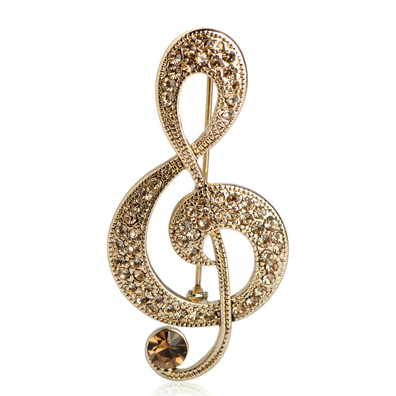 Vintage European And American Musical Note Brooch 1616896960465