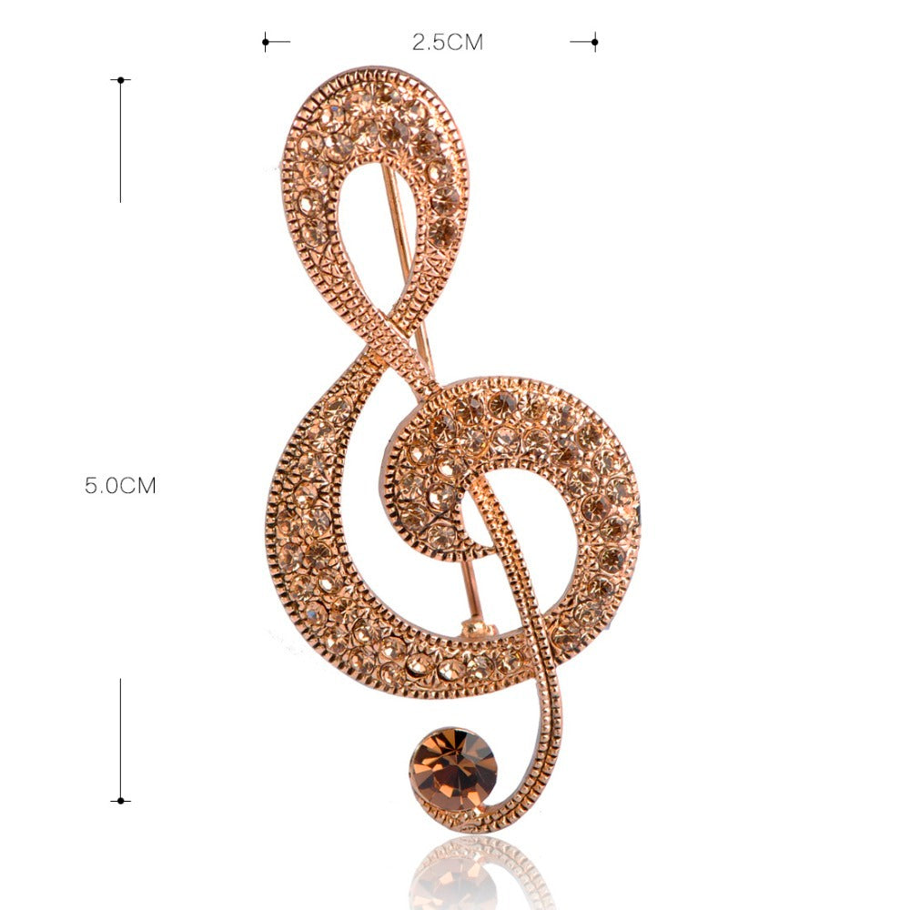 Vintage European And American Musical Note Brooch 1616896960478