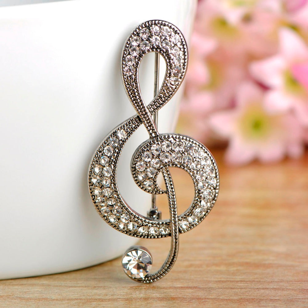 Vintage European And American Musical Note Brooch 1616896960481