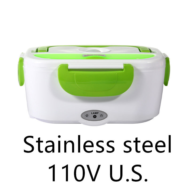 Kitchen Electric Heated Lunch Box Stainless Steel School Car Picnic Food Heating Heater Food Warmer Container 1616927241264