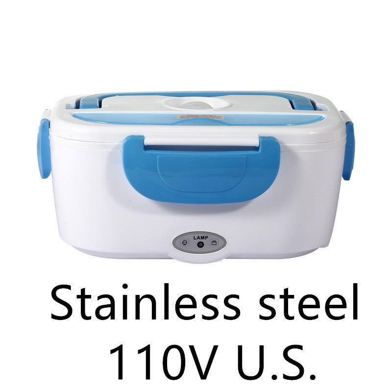 Kitchen Electric Heated Lunch Box Stainless Steel School Car Picnic Food Heating Heater Food Warmer Container 1616927241276