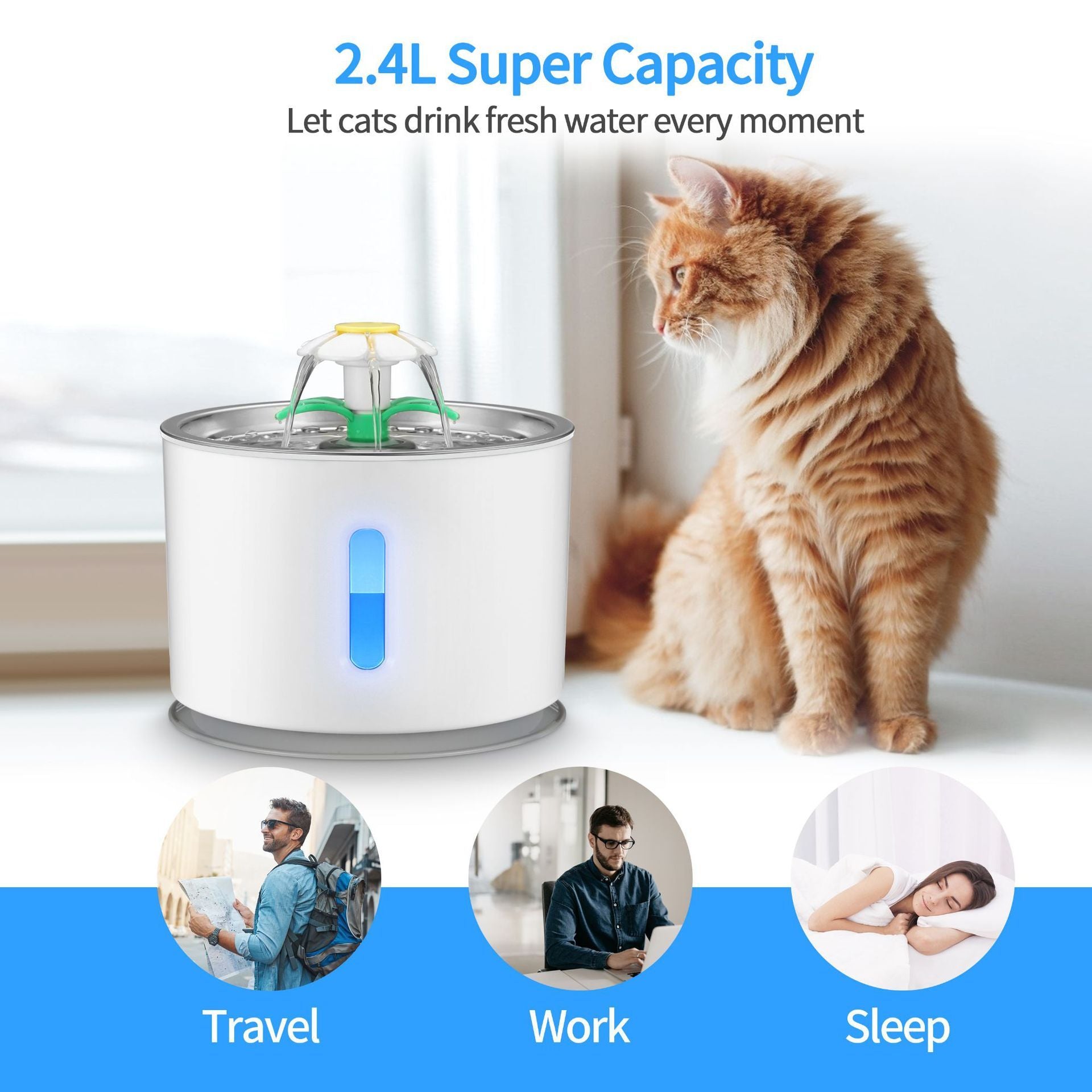 Stainless Steel Pet Water Dispenser For Cats And Dogs 1616983749905