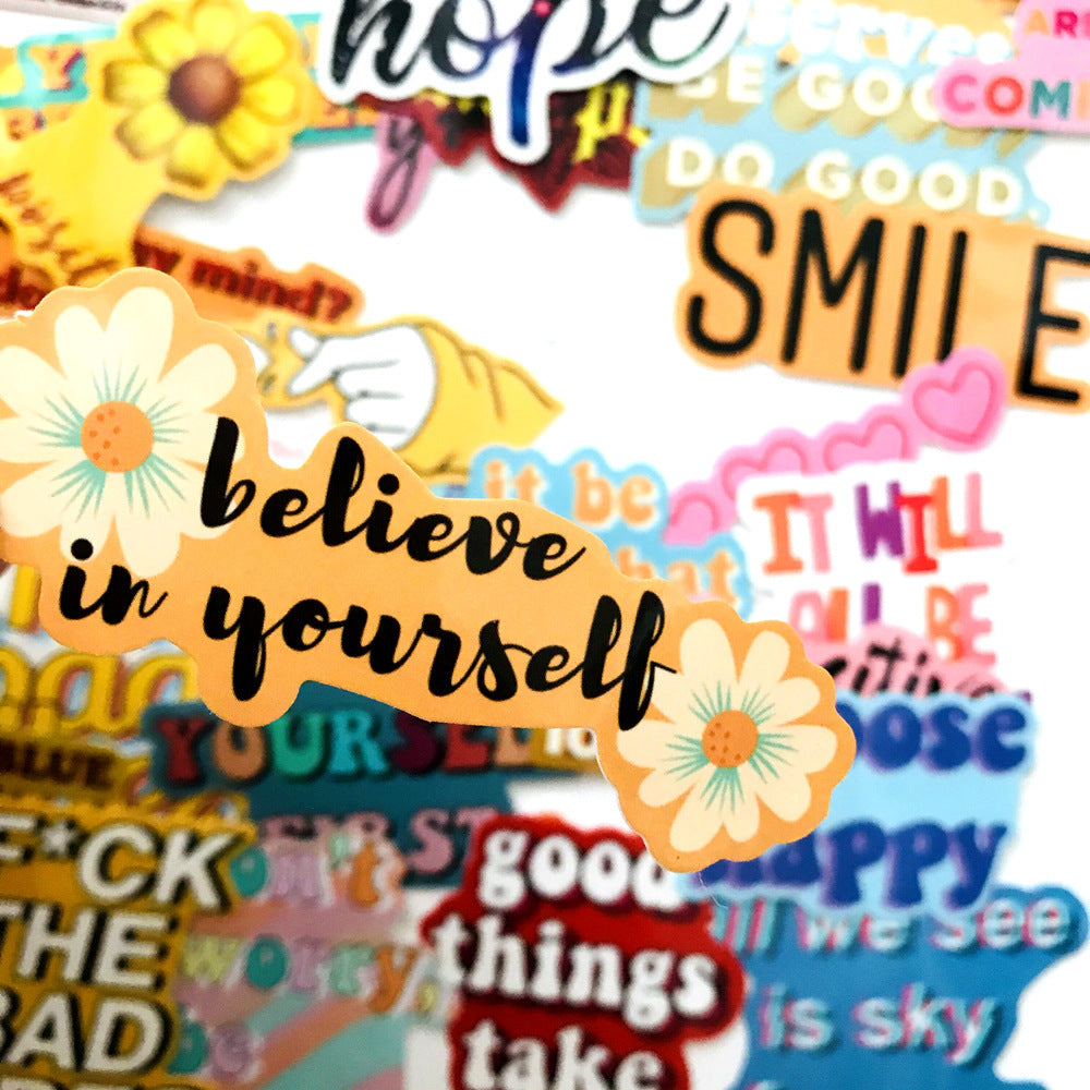 40 Inspirational English Graffiti Stickers Trolley Case Laptop Stickers Cartoon Series Waterproof Stickers - HD Wireless Product #4