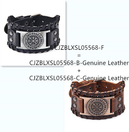 Men's wide leather bracelet 1617095175610