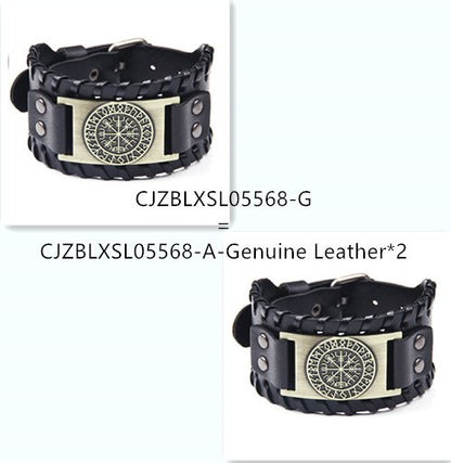 Men's wide leather bracelet 1617095175624