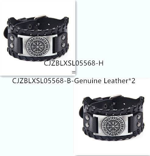 Men's wide leather bracelet 1617095175627