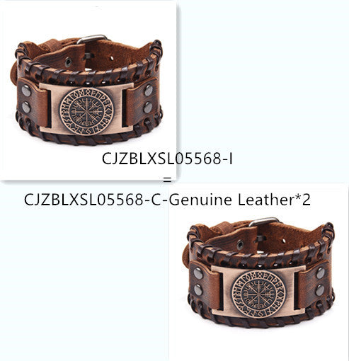 Men's wide leather bracelet 1617095175637