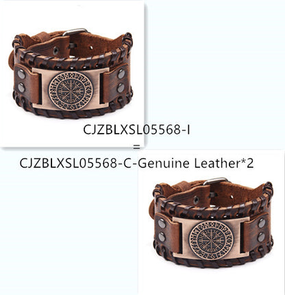 Men's wide leather bracelet 1617095175637