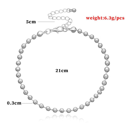 Amazon Hot Sale Round Bead Chain Anklet Women