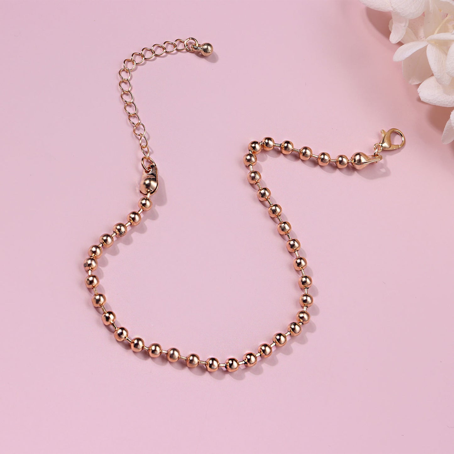 Amazon Hot Sale Round Bead Chain Anklet Women