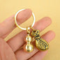 Brass Five Emperor Money Gourd Keychain Pendant 1617170482012