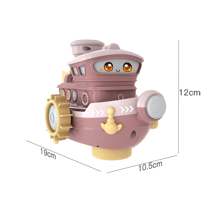 Electric Water Rotating Spray Ship Toys Cartoon Boat Funny Baby Bath Toys 1617173148665