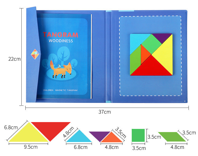 Children's Wooden Magnetic Tangram Educational Toy 1617176031250