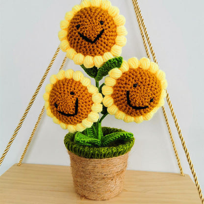 Handmade Sunflower Rose Flower Plush Plant Home Bedroom Decoration Christmas Valentine's Day Gift 1617256587437