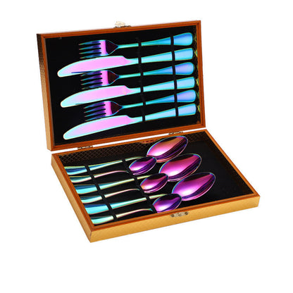 Stainless Steel Steak Cutlery Set Western Cutlery Cutlery Set Gift Box Wooden Box Cutlery 1617256597473