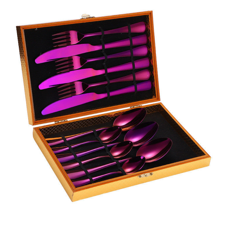Stainless Steel Steak Cutlery Set Western Cutlery Cutlery Set Gift Box Wooden Box Cutlery 1617256597499