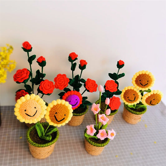 Handmade Sunflower Rose Flower Plush Plant Home Bedroom Decoration Christmas Valentine's Day Gift 1617256622551