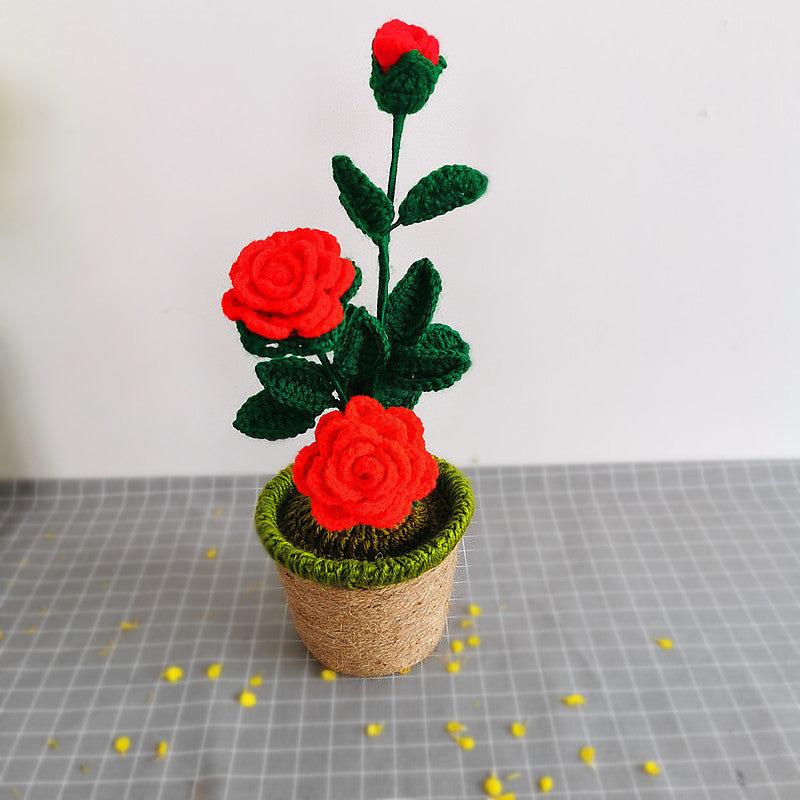 Handmade Sunflower Rose Flower Plush Plant Home Bedroom Decoration Christmas Valentine's Day Gift 1617256647911