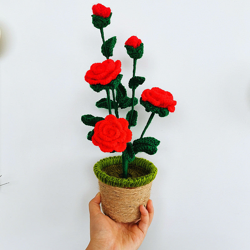Handmade Sunflower Rose Flower Plush Plant Home Bedroom Decoration Christmas Valentine's Day Gift 1617256771121