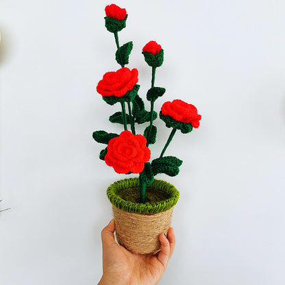 Handmade Sunflower Rose Flower Plush Plant Home Bedroom Decoration Christmas Valentine's Day Gift 1617256771121