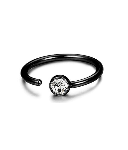 Human Body Piercing C-Shaped Stainless Steel Rhinestone Nose Ring 1617260269325