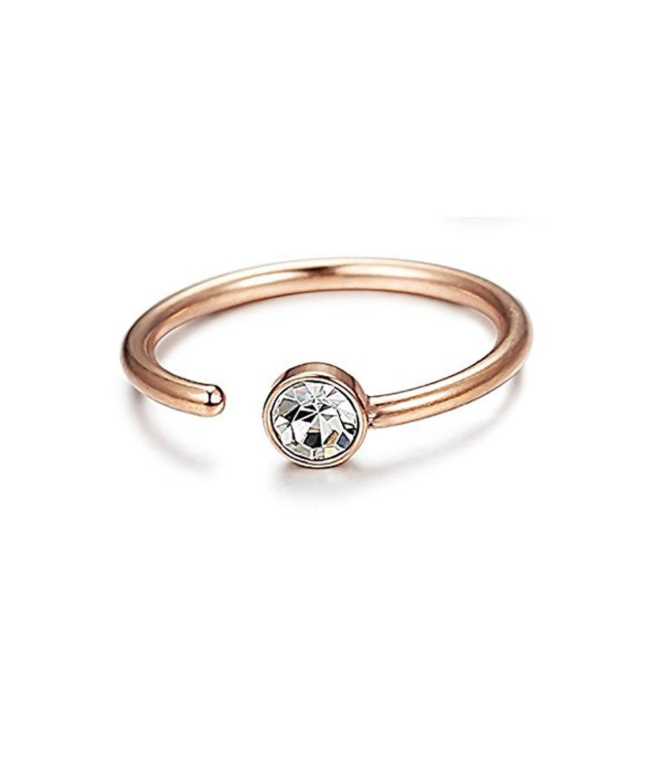 Human Body Piercing C-Shaped Stainless Steel Rhinestone Nose Ring 1617260269340