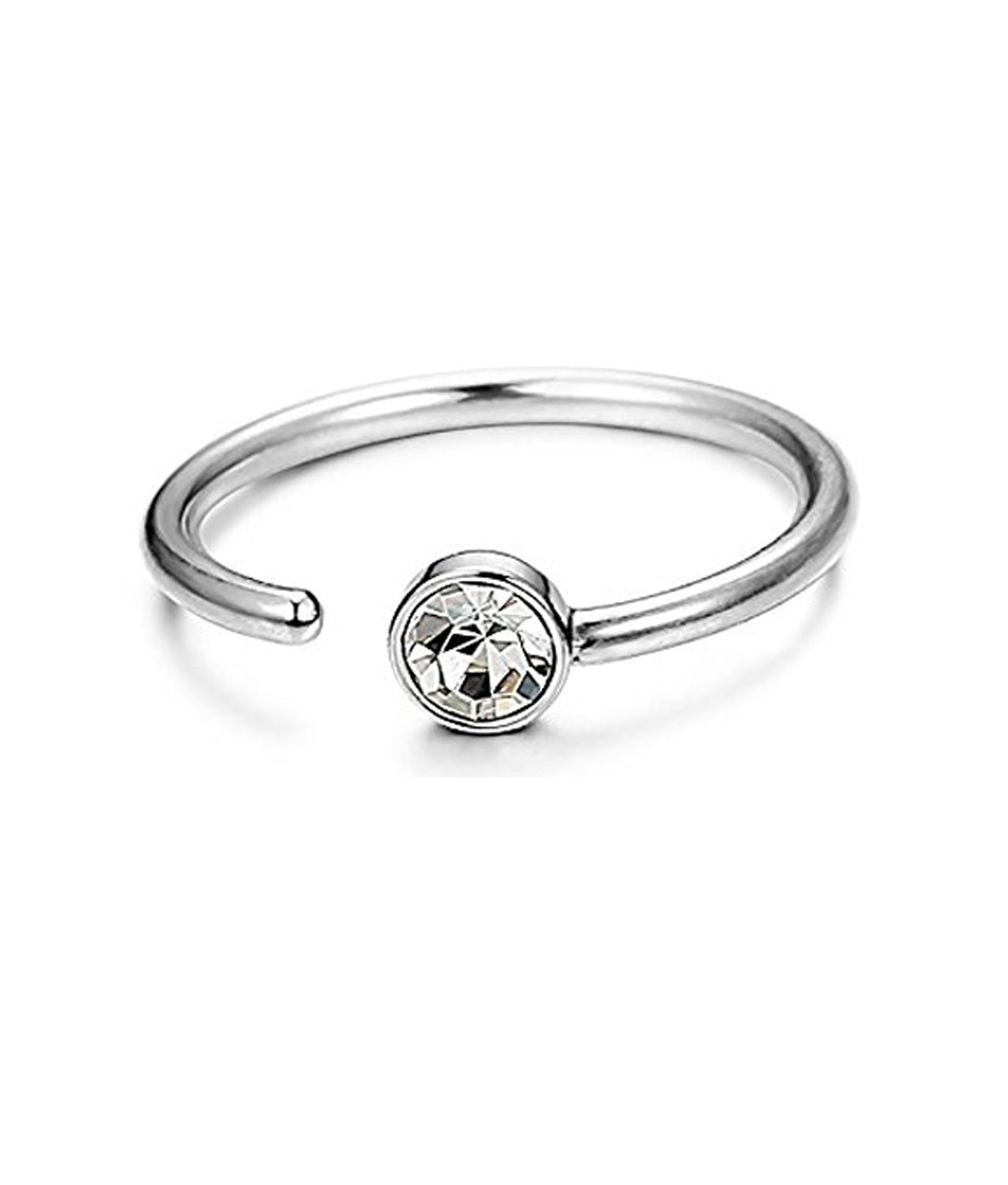 Human Body Piercing C-Shaped Stainless Steel Rhinestone Nose Ring 1617260269344