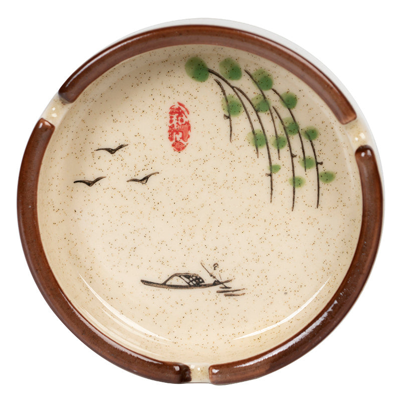 Hand-painted Creative Personality Underglaze Ceramic Round Japanese Dining Table Ashtray Set 1617260654538
