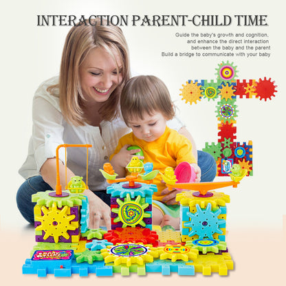 Electric Gears 3D Model Building Kits Plastic Brick Blocks Educational Toys for Kids 1617263271265
