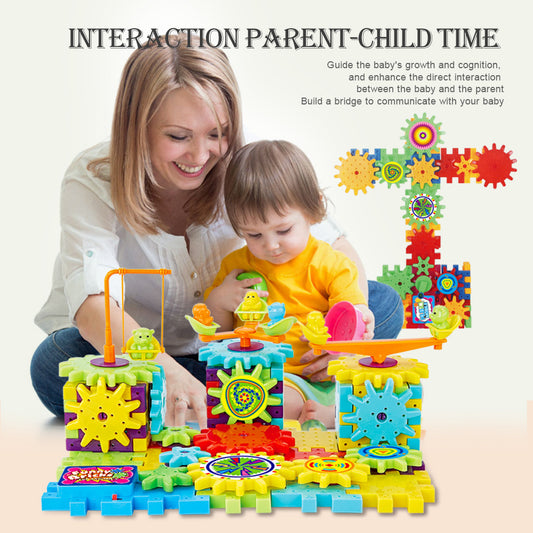 Electric Gears 3D Model Building Kits Plastic Brick Blocks Educational Toys for Kids 1617263271265