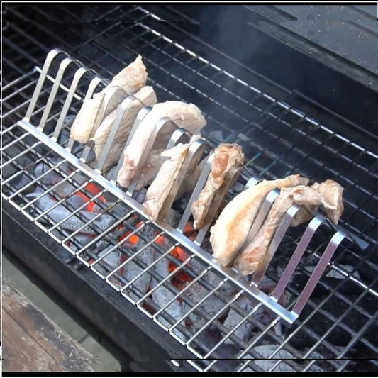 Stainless Steel Barbecue Grill Holder Smoking Rib Racks Grilling BBQ Accessories Outdoor Roasting Stand Picnic Utensil 161734