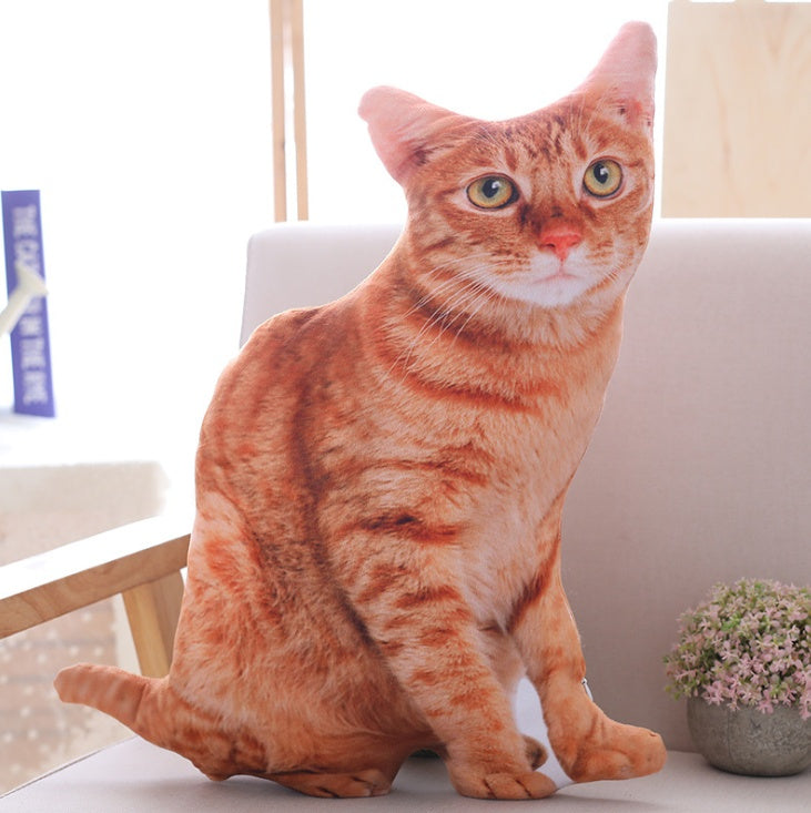 Simulation cat pillow cute cat doll plush toy stereo pet doll 1617388899558