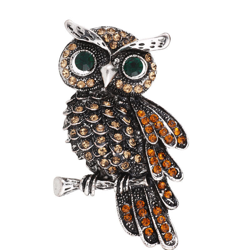 Korean Edition Animal Brooch Inlaid With Diamond Owl 1617438463934