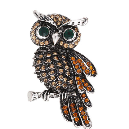 Korean Edition Animal Brooch Inlaid With Diamond Owl 1617438463934