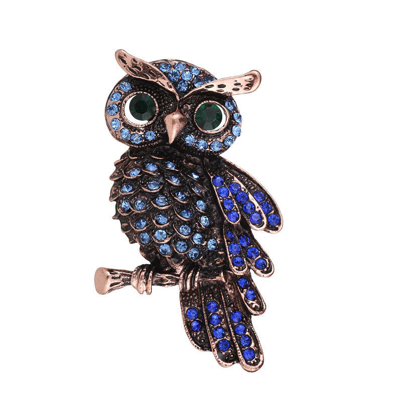 Korean Edition Animal Brooch Inlaid With Diamond Owl 1617438463935