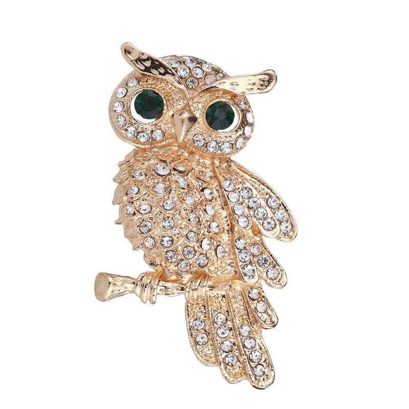 Korean Edition Animal Brooch Inlaid With Diamond Owl 1617438463938