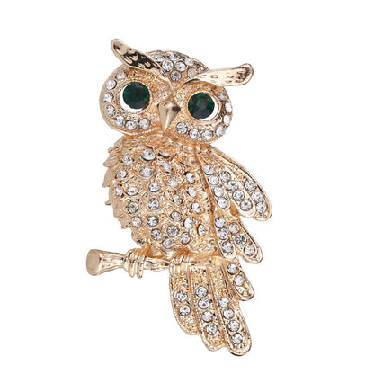 Korean Edition Animal Brooch Inlaid With Diamond Owl 1617438463938