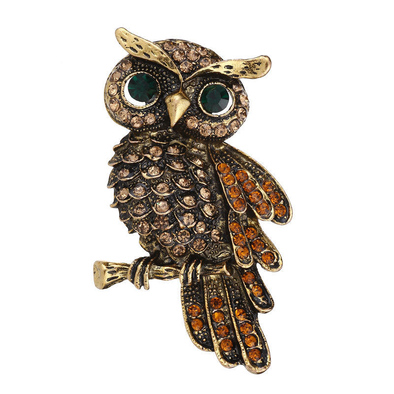 Korean Edition Animal Brooch Inlaid With Diamond Owl 1617438463941