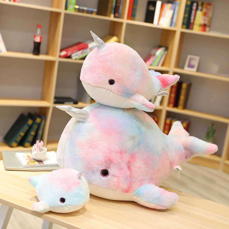 Cartoon Colorful Narwhal Plush Doll 1617448325283