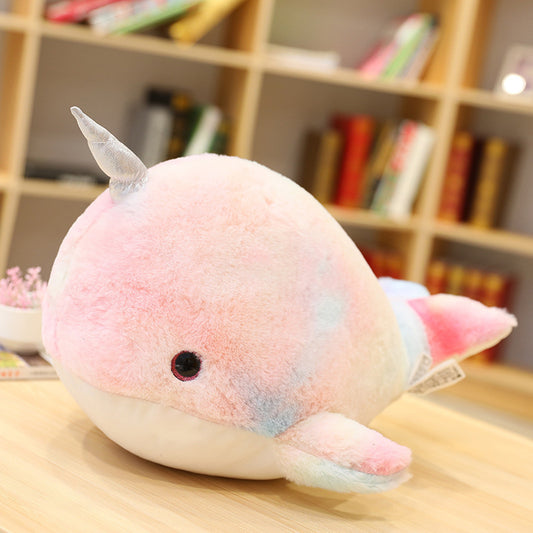 Cartoon Colorful Narwhal Plush Doll 1617448325284