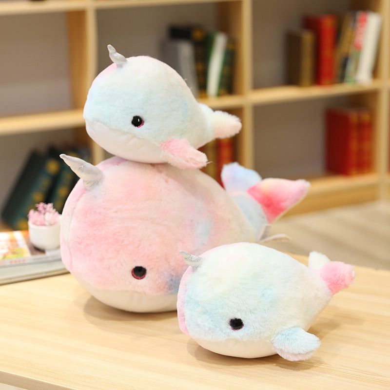 Cartoon Colorful Narwhal Plush Doll 1617448325287