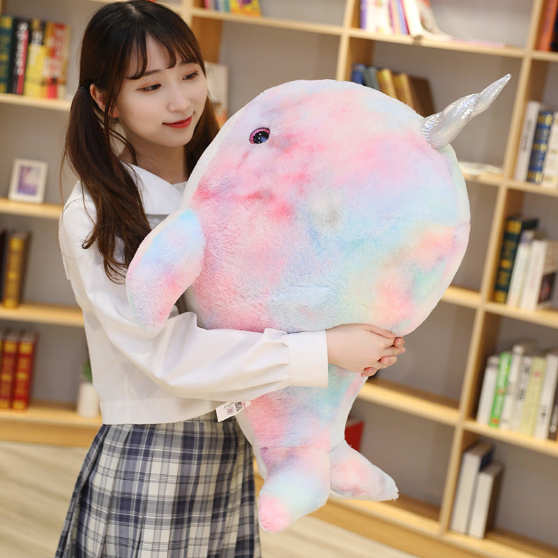 Cartoon Colorful Narwhal Plush Doll 1617448325291
